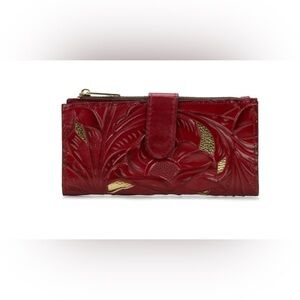 Patricia Nash Red and Gold Floral Wallet